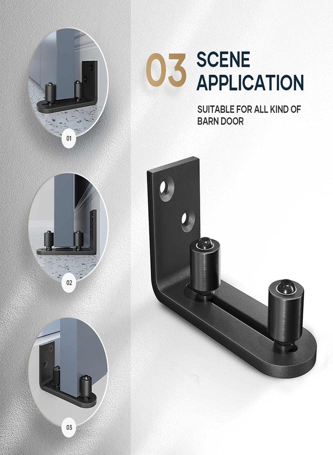 EaseLife Sliding Barn Door Bottom Floor Guide,Ball Bearings Adjustable Stay Roller,Wall Mount System,Flush Flat Bottom Design,2 Assemble Setup Options,Fit All Size Door,Black,4 Pack - Image 2